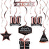 LINGTEER Happy 100th Birthday Decorations, 12 Pcs Black & Rose Gold Foil Swirls Streamer Set for 100 Years Old
