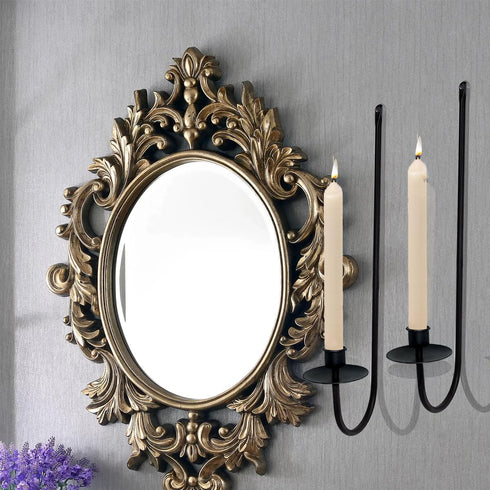 YUWENG Set 4, Wall Candle Holder of Modern Candle Sconces Wall Mount Metal Holders Hanging Candle Pillar Holder