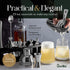 Barillio Silver Bartender Kit - Stainless-Steel Cocktail Shaker Set with Black Bamboo Stand - 23-Pc Mixology Bar Tools