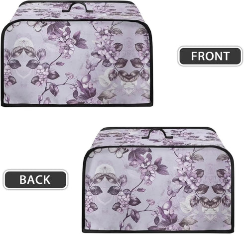 Purple Flower Slow Cooker Dust Cover, Oval 6-8 Qt Dust Proof Convenient Kitchen Accessory