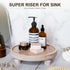 Counter EOSAHR Farmhouse Wood Riser for Display : Decorative Pedestal Stand for Kitchen and Home Decor - Elegant Round