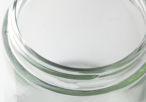 4 oz / 120 ml Clear Thick Glass Straight Sided with White Smooth Lid, 12 pack + Small Glass Balm Jar