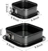 SOUJOY Set of 2 Springform Cake Pan, Non-stick Square Cheesecake Pan, Cake Pan with Removable Bottom, Ice Cream Cake Bakeware, Black by SOUJOY