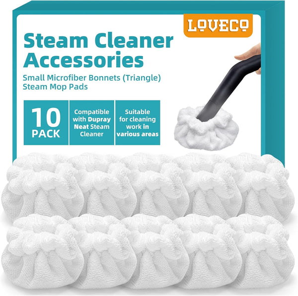 LOVECO Small Microfiber Bonnets (Triangle) Compatible with Dupray Steam Cleaner, McCulloch, awasky,