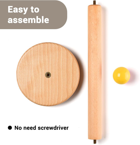 Cambiar Paper Towel Holder, Wooden Kitchen Roll Stand (Yellow Ball)