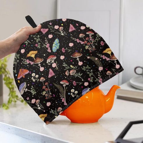 Hudotybom Vintage Mushroom Tea Cozy for Teapot Insulated Large Teapot Cover to Keep Warm Tea Kettle Cover Machine Washable Coffee Pot Cloth Covers Kitchen Home Decorations for Housewife Mom