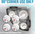 Onemake Corner Shower Caddy Suction Cup, Aluminum Wall Mounted Organizer Shelves Storage Rack with Towel Bar for Small