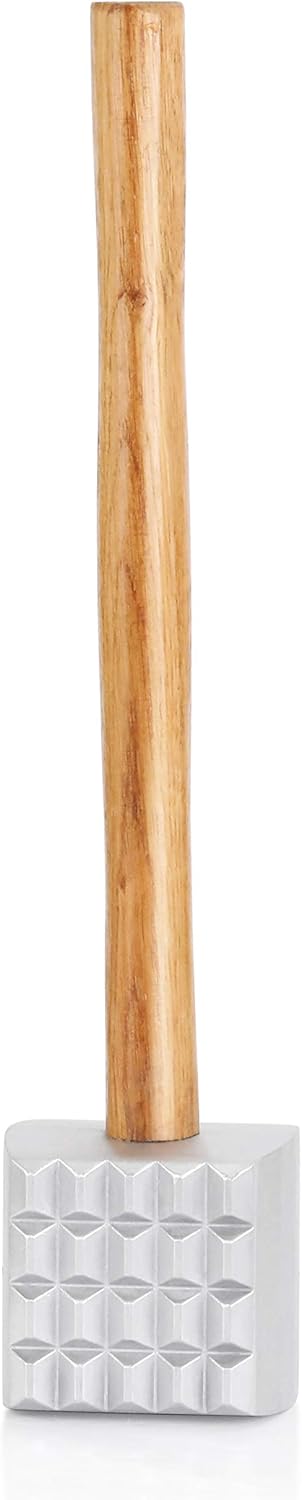 New Star Foodservice 36398 Wood Handle Aluminum Meat Tenderizer/Mallet, 13-Inch Overall