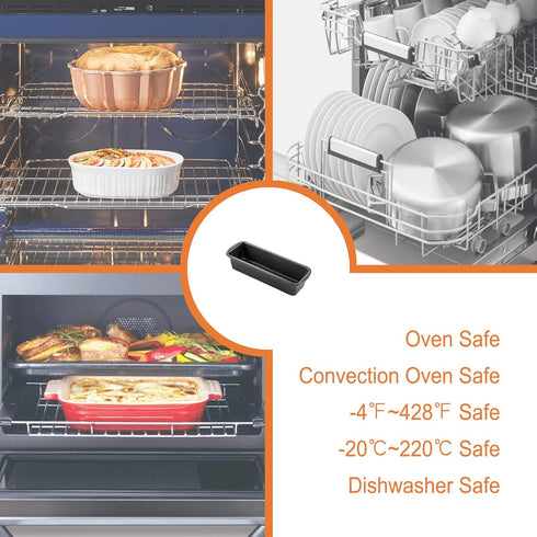 CHEFMADE Nonstick Bread Loaf Pan, Set of 2, 3" x 10" Meatloaf Pan