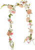 6 Ft Artificial Peony Garland with Mixed Flowers and Green Leaves for Wedding, Home Party Decor