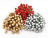 Artificial Holly Berries, 10 mm Fake Berries on Wire for Christmas Tree Decorations, 300 Pieces (Red+Gold+Silver)