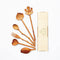 Natural Wooden Spoons and Forks Set (Set of 6) - Handmade Cooking Gift Ideas for Women, Mother's Day, Kitchen