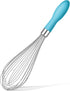 12-Inch Stainless Steel Wire Whisk, Balloon Whisks for Cooking with Soft Silicone Handle, Thick Durable Whisker for