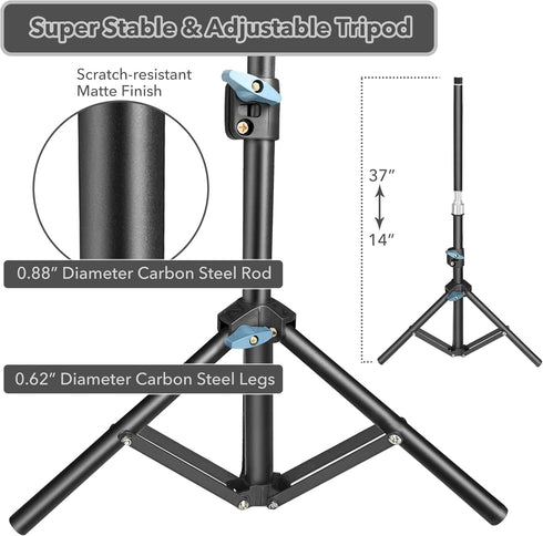 5.1FT 4-Way Expandable Standing Misters for Outside Patio, Adjustable Misting System, Misting Cooling System, Plant