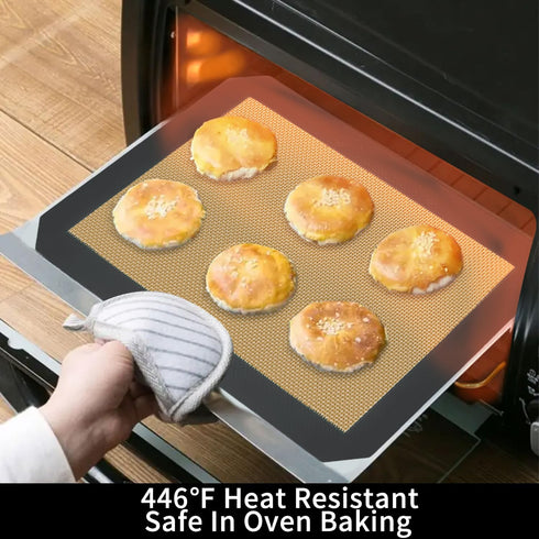 Small Silicone Baking Mats - Set of 4 Quarter Sheet Size Non Stick BPA Free Baking Sheet Pan Liner