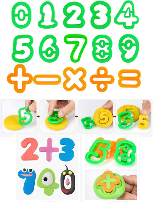 Set (41 Kids Letter Molds Numeral Molds Tools for Preschool cognition Creative Cutting Pieces)