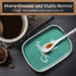Turquoise Spoon Rest for Stove Top, DAYYET Teal Ceramic Large Holder, Heat-Resistant Cooking Utensil Rest for Kitchen
