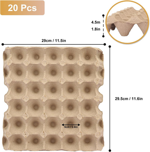 20 30-Cell 30 Flats Egg Crate?Holds Eggs?, Cardboard Egg Cartons, Sturdy and Stackable Egg Flats, Perfect Egg Crates