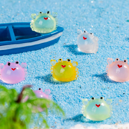 70 Pcs Mini Resin Crab Figurine Bulk Mini Crab Figurine Cake Decorations Cute Miniature Resin Sculpture Ornament Micro