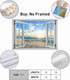 Beach Wall Decor Window View Posters Ocean Seagull Wall Art Nature Landscape Picture Posters Print on Canvas Painting Wall Art for Bedroom Bathroom Living Room Office UnFrame 16x24inch(40x60cm)