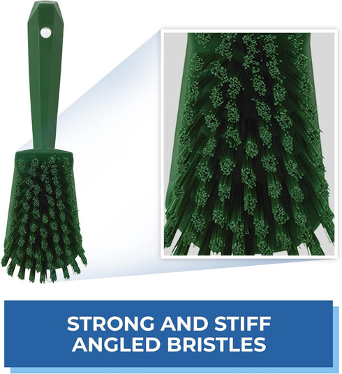 Vikan 41922 Stiff Washing Brush, 10", PP/PBT, Green