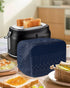 Navy Blue White Geometric Toaster Cover, 4 Slice, Modern Herringbone Abstract Art Cover