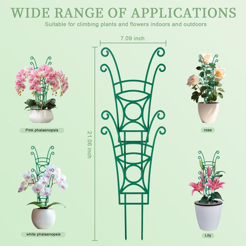 12 Pack Stackable Plant Trellis for Potted Plants, Garden Trellis Supports Peas, Ivy & Flowering Vines, Plastic