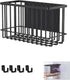 Heavy Duty Metal Magnetic Basket Organizer for Kitchen Refrigerator, Foil and Plastic Wrap Storage (10.25" L x 3.2" W x