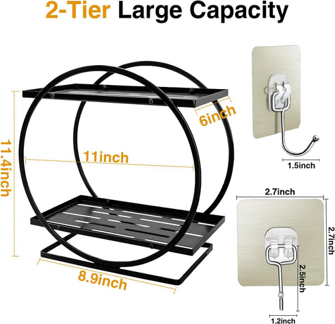 Bathroom Vanity Organizer, Black Perfume Organizer For Dresser Bathroom Organizer Vanity Skincare Organizers, 2 Tier Cosmetic Display Tray For Bathroom Counter Organizer, Suitable For Kitchen, Dresser