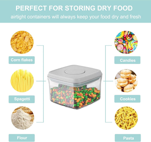 320ml 0.32qt) Airtight Food Storage Container Pop Containers With Lids, Bpa Free for Spaghetti Cereal Flour Rice