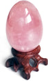 Polar Jade Rose Quartz Gemstone Egg Sphere with Wooden Stand for Healing Meditation Chakra Balancing and Home