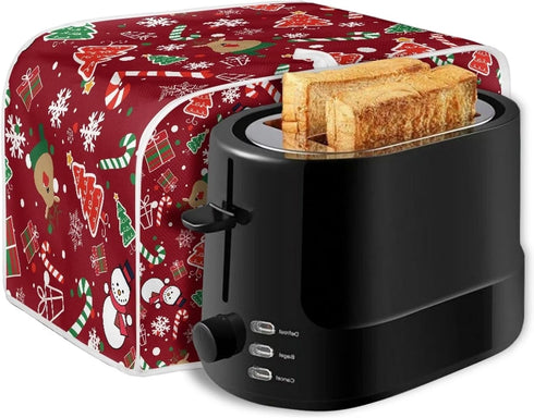 Deer Snowman Toaster Cover - Dust Cover Kitchen Accessories for 4 Slice Toasters, Christmas Decor Kitchen Appliance