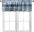 Blue Grey Kitchen Valances for Windows, Abstract Art Window Treatment Valances for Living Room and Bedroom