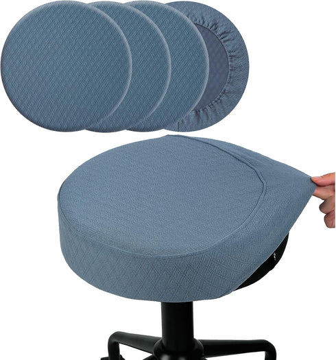 BUYUE 4 Pcs Bar Stool Covers, Luxury Fabric Dia.14-16" Round Stretchy Crease-Resistant