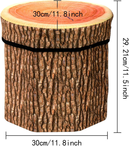 3 Pack 12 12 Inches Lawei Tree Stump Storage Stools, x Folding Stool Ottoman with Foam Cushion, Collapsible Storages