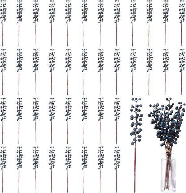Crowye 40 Pcs 11.81 Inch Artificial Berry Picks with Stems Fake Faux