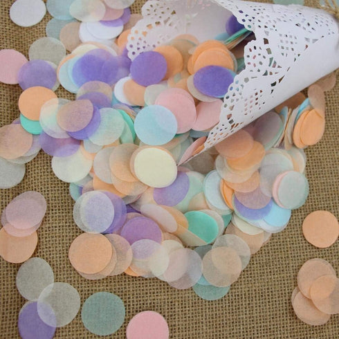 1 Inch Pastel Tissue Paper Table Confetti Dots for Baby Shower, Gender Reveal, Birthday Party Decorations