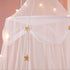 Bed Canopy with Lights for Girls,Gold Star Princess Crib Canopy Curtains,Extra Large Dome Mosquito Net Reading Nook