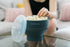 The Silicone Kitchen Collapsible Microwave Popcorn Maker Bowl, Non-Toxic, Dishwasher Safe, Dark Blue.