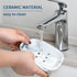 Ceramic Soap Dish, Self-Draining Soap Holder, Double Layer Marble Blue, Easy to Clean