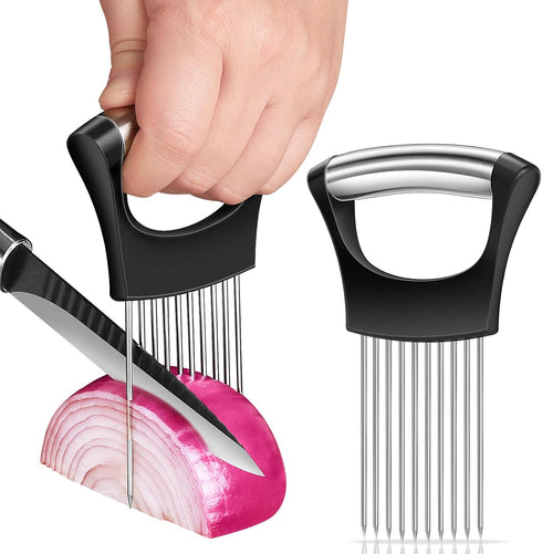zokxoiy Premium Onion Slicer, Stainless Steel Onion Holder for Slicing, Kiwifruit, Tomatoes, Avocados,