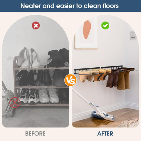 4 (2 Pack), zacurter Boot Rack, Wader Hangers for Boot, Metal Wall Mounted Shoe Rack, Pair Boot Organizer Rack for Tall