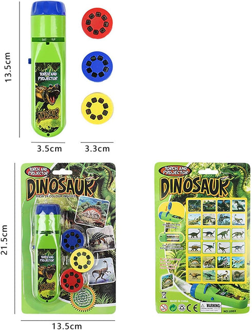Georgie Porgy Children Projector Toys Educational Science Set Wall Ceiling Tent Torch Flashlight for Kids Gifts for Boys Girls with 2pcs Tattoo Stickers (Dinosaur + Wild Animal)