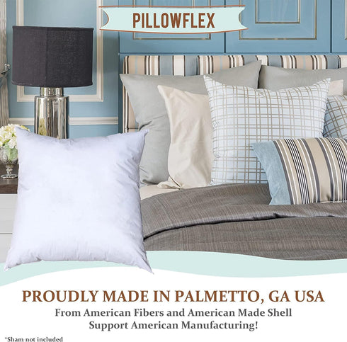 Pillowflex Premium Polyester Throw Pillow Insert - 15x15 - Ultra Soft Small Square Couch Sham, Lumbar, Sofa - 1 Soft