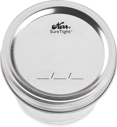 Kerr Wide Mouth Half-Pint Glass Mason Jars, 8-Ounces with Lids and Bands (2 Jar-Pack)
