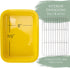 Elanze Designs Large 13 Inch Stoneware Baking Dish with Stainless Steel Rack, Yellow