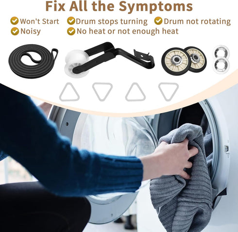 4392065 Dryer Repair Kit with 341241 Dryer Belt, 349241t, 691366, Parts for Whirlpool Kenmore Maytag Amana, Fits Model