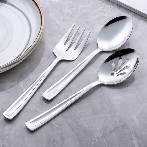 GoGeiLi 5-Piece Hostess Serving Utensil Set, Stainless Steel Flatware Includes Pie Server, Serving Spoon, Slotted