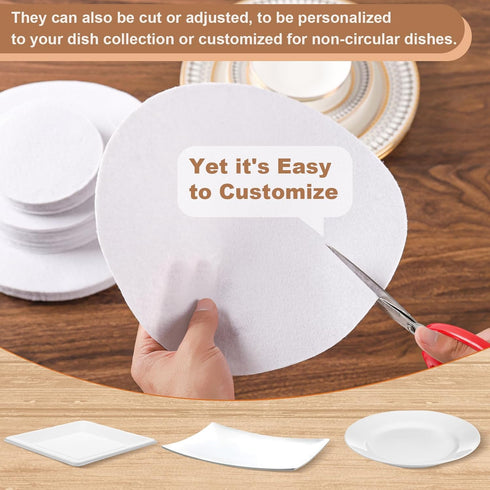 Imperius Set of 96 Felt Plate China Storage Containers - Thick Premium Soft Dish Storage Dividers - 24-10", 48-6",