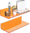 Sezanrpt 15 Inches Orange Acrylic Wall Shelves 2 Pack, L Shape Floating